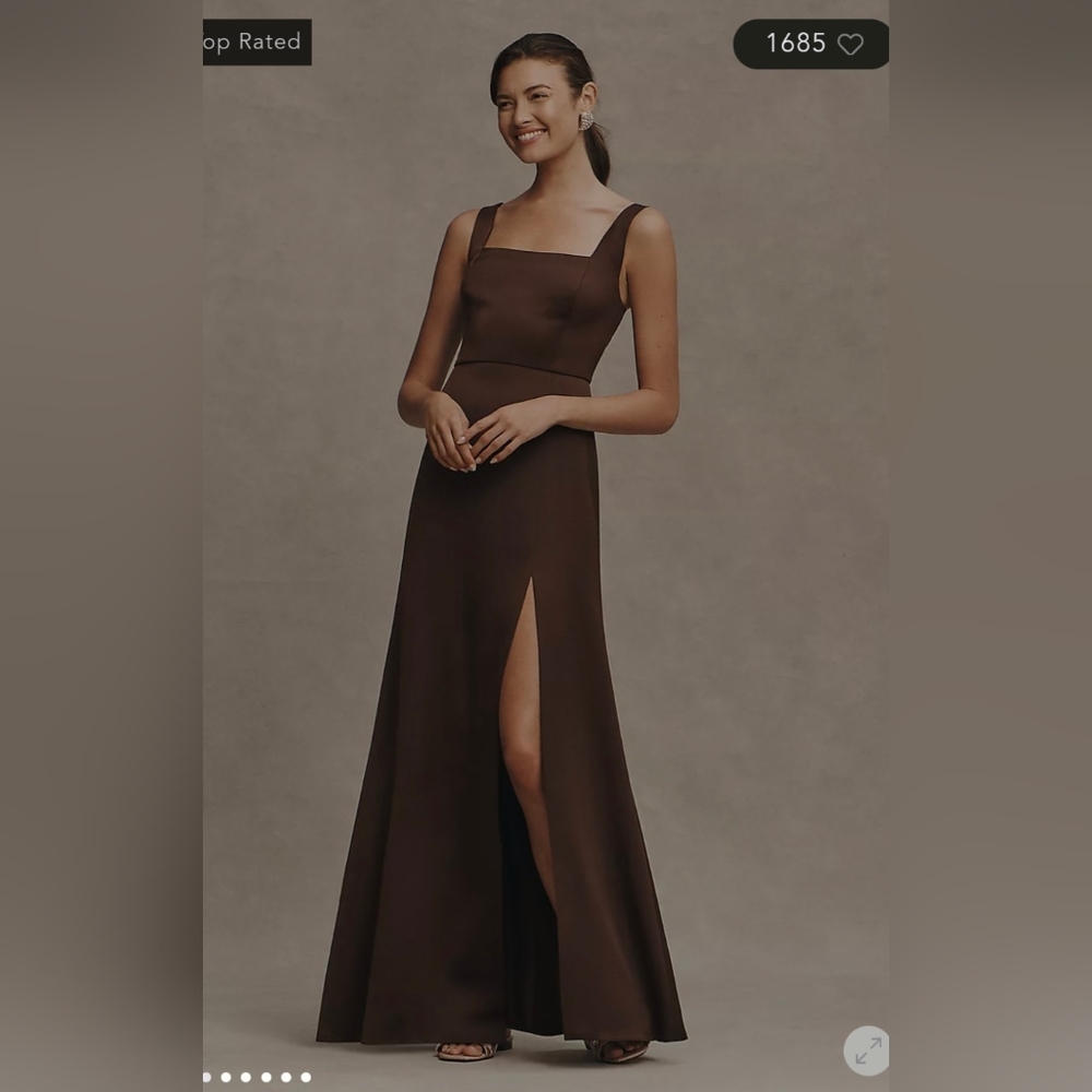 NWT BHLDN Sophia Square-Neck Satin Maxi Dress